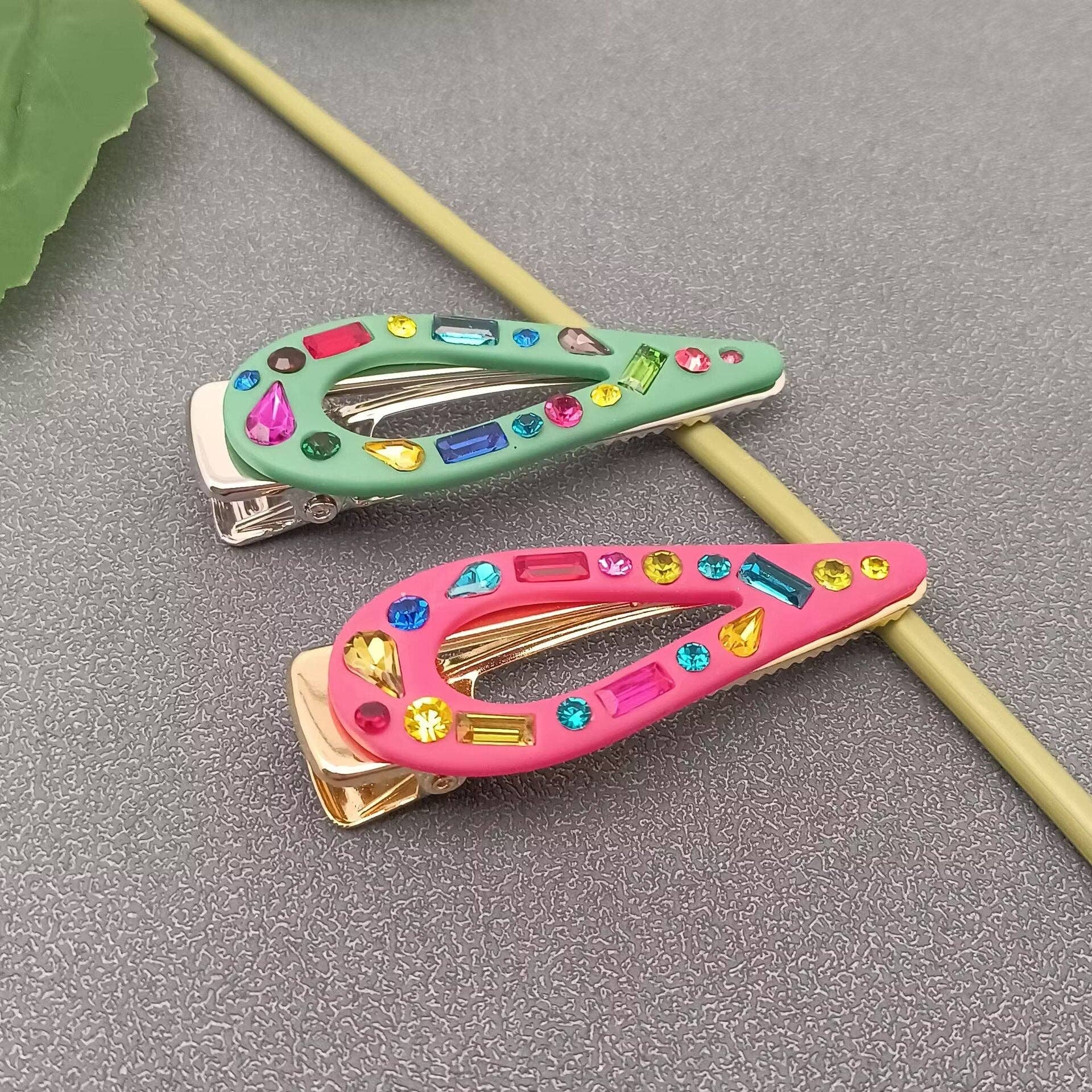 Candy Color Glass Resin Hair Clip