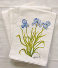 Limited Edition Watercolor Purple Iris Flour Sack Napkins