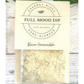 FULL MOOD Bacon Horseradish seasoning dip mix in a clear pouch with a cream-colored label on a rustic wooden surface.