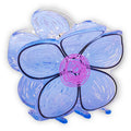FULL MOOD sky blue daisy flower hair claw clip made of glossy acrylic with a purple center detail