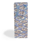 FULL MOOD blue paper wine gift bag featuring an oyster shell pattern and a sheer blue ribbon handle