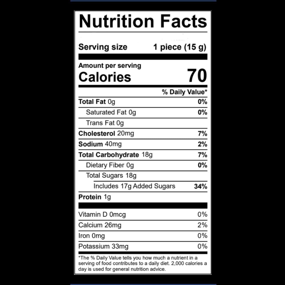 FULL MOOD Dr. Monkey's Monkey Mix caramel nutrition facts label showing calories, fats, and sugar content.