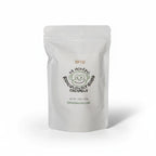FULL MOOD Dr. Monkey's coffee caramels in a white resealable pouch with a monkey logo and bold coffee branding.