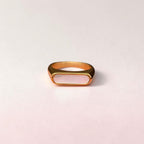 FULL MOOD 18K gold plated stainless steel ring featuring a rectangular white shell inlay and high polish finish.
