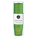FULL MOOD set of 10 green shatterproof plastic shot glasses with Salt Tequila Lime Repeat text in clear packaging