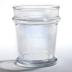 FULL MOOD grey luster glass with an iridescent shimmer and a distinctive rim detail for elegant table settings.