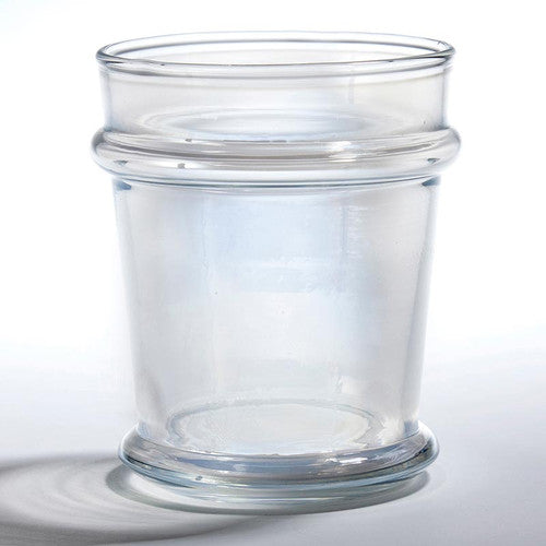 FULL MOOD grey luster glass with an iridescent shimmer and a distinctive rim detail for elegant table settings.