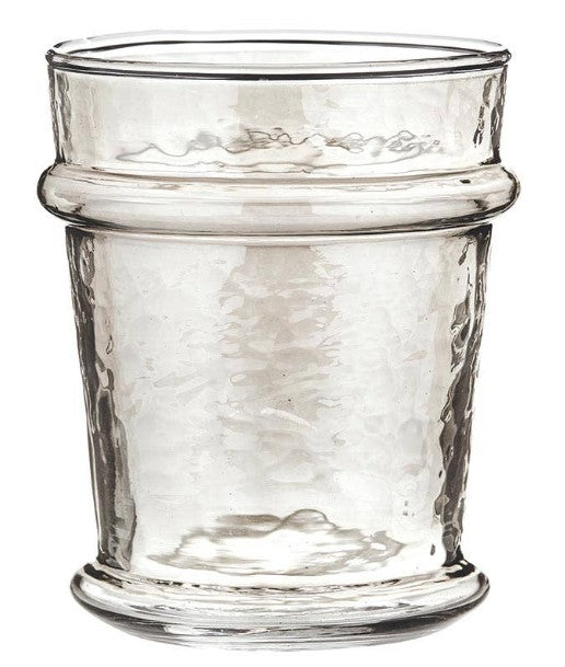 FULL MOOD grey luster glass with a subtle iridescent shimmer and textured finish for elegant dining.