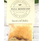FULL MOOD Hannah's Hot Buffalo seasoning dip mix packet with gourmet spice blend on a rustic white wood background