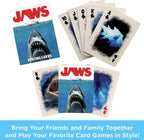 FULL MOOD JAWS themed playing cards featuring iconic shark movie artwork on the box and individual card faces