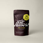 FULL MOOD Stir Sessions Pina Colada cocktail mix pouch with a yellow sticker featuring a cartoon glass character.
