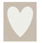 white heart blanket on cream background