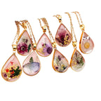 Genuine Pressed Dried Flower Floral Charm Necklace - PDF
