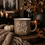 Hello Fall Brown Mug