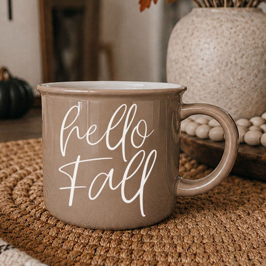 Hello Fall Brown Mug