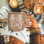 Hello Fall Brown Mug