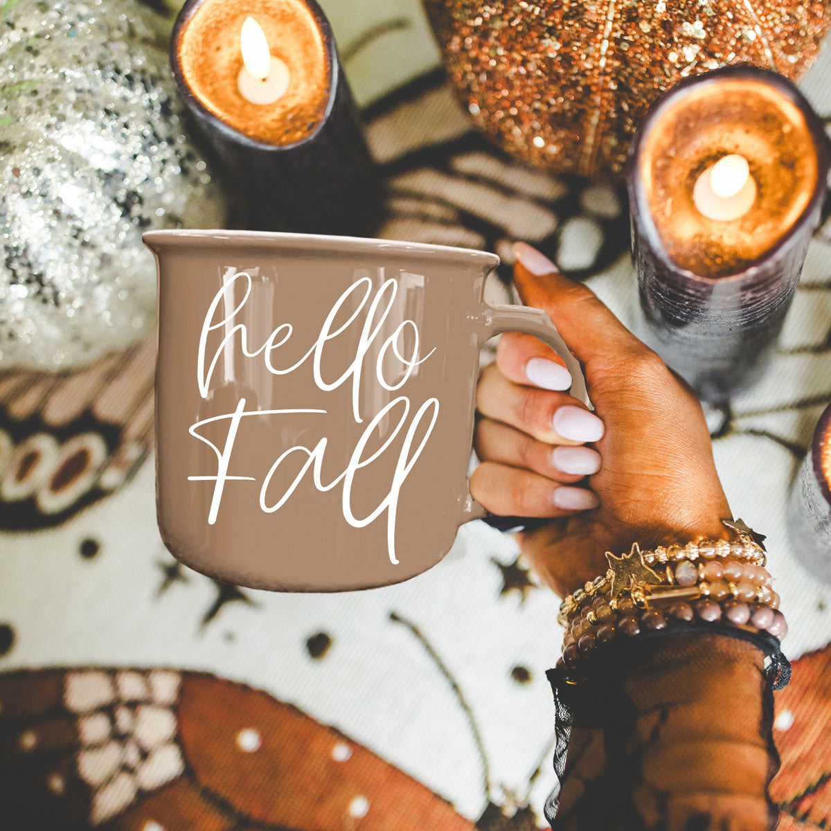 Hello Fall Brown Mug