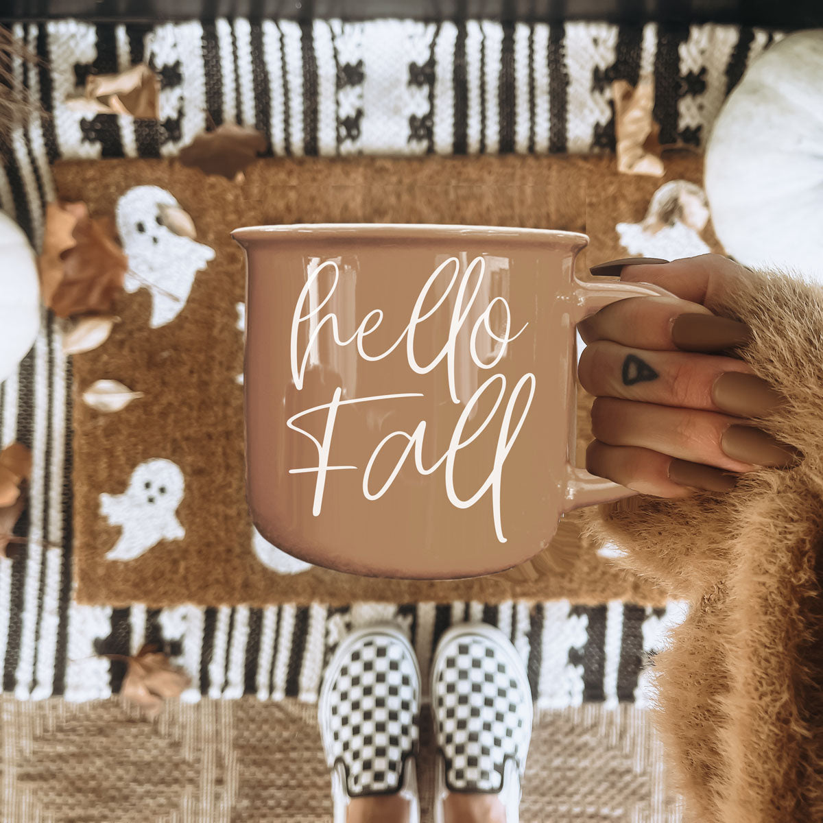 Hello Fall Brown Mug
