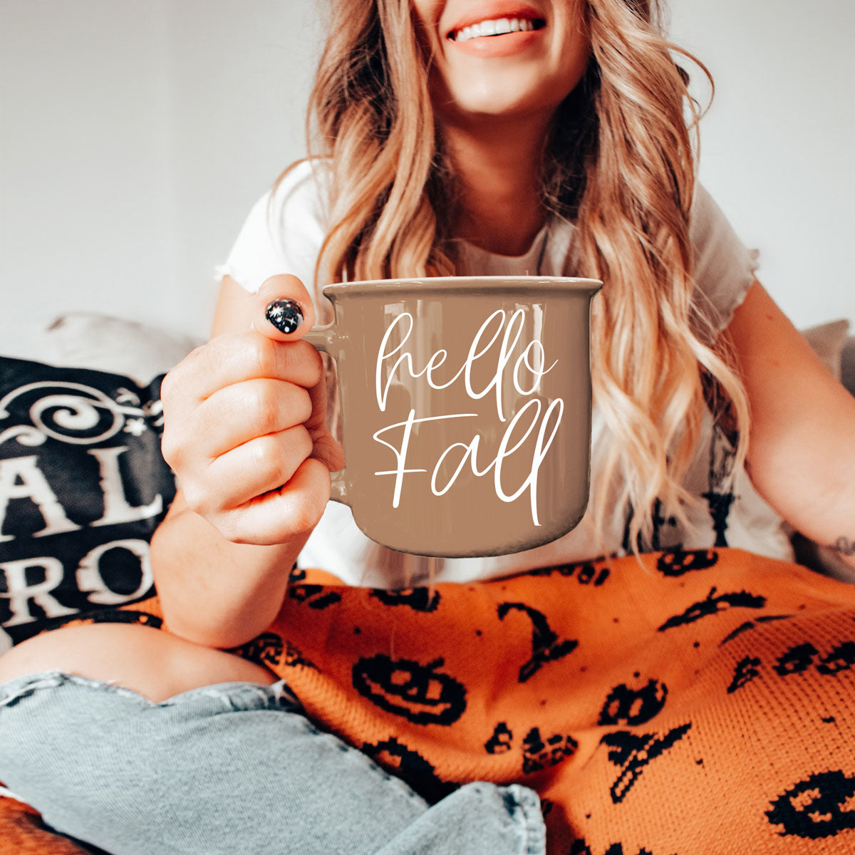Hello Fall Brown Mug