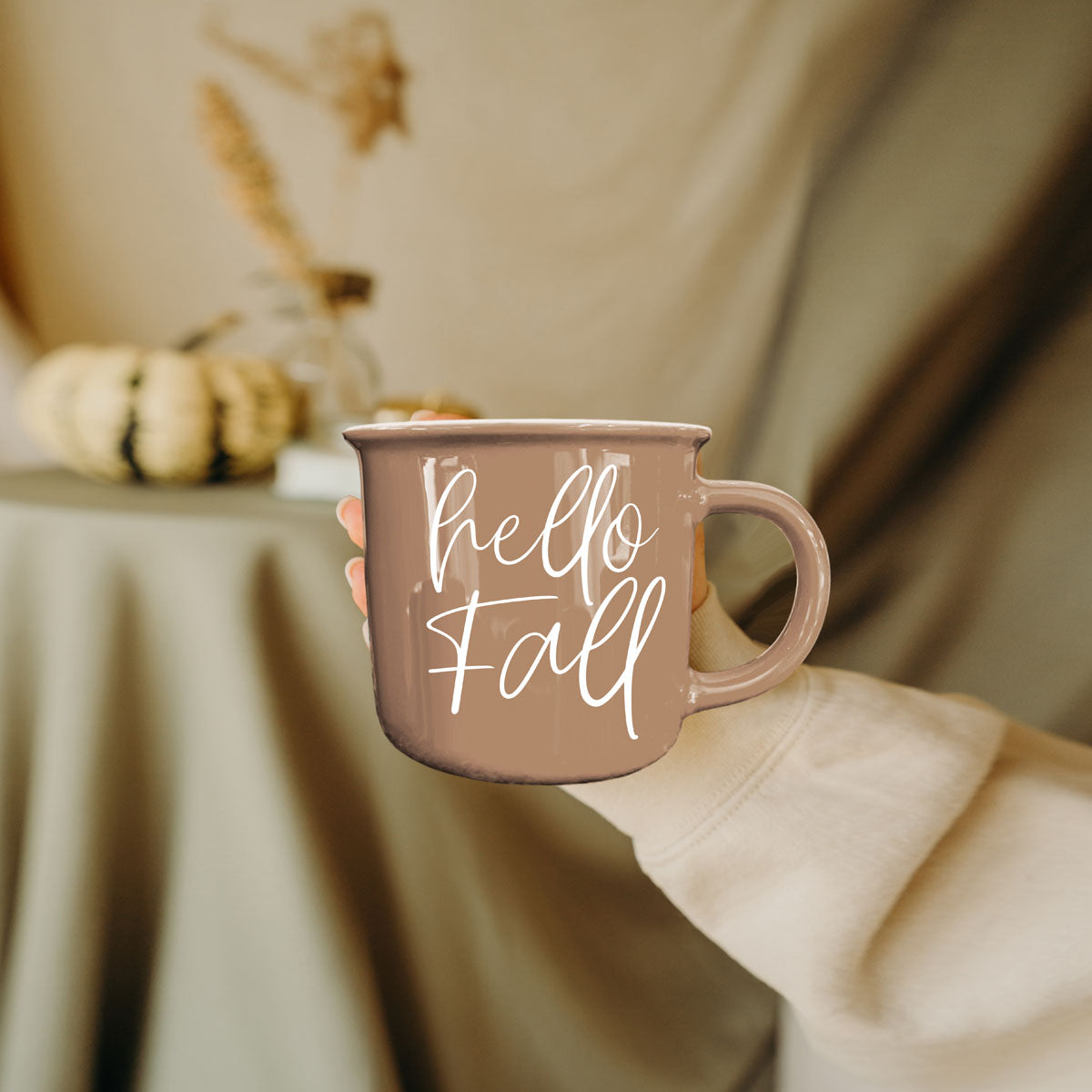 Hello Fall Brown Mug