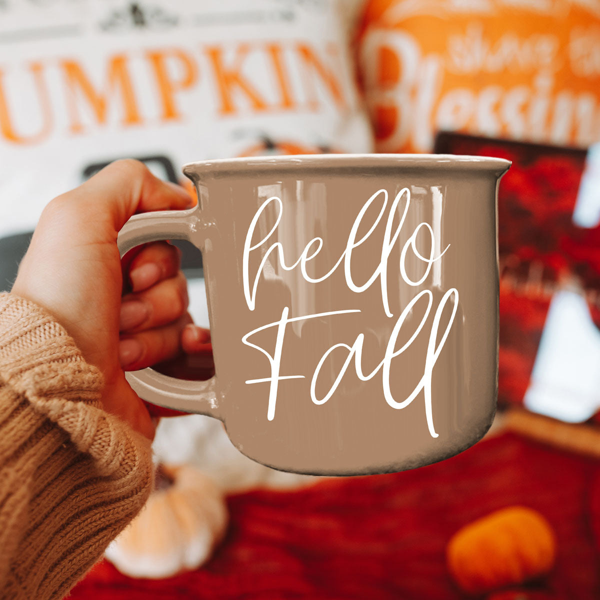 Hello Fall Brown Mug