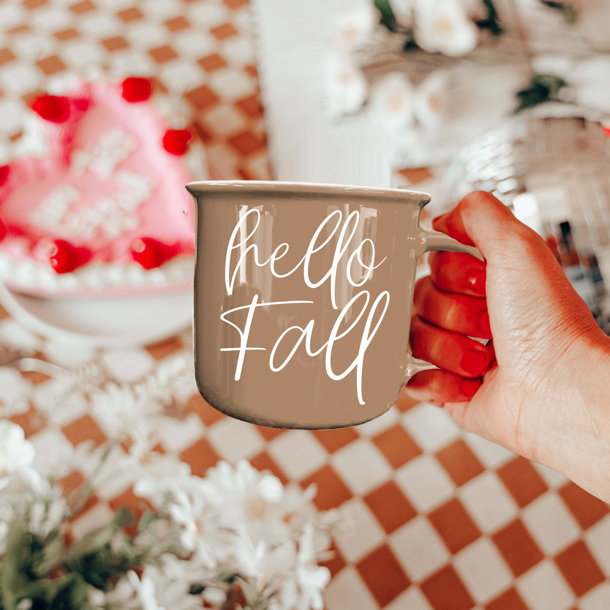 Hello Fall Brown Mug