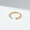 18K gold plated telephone line spiral cuff bracelet on cool white background